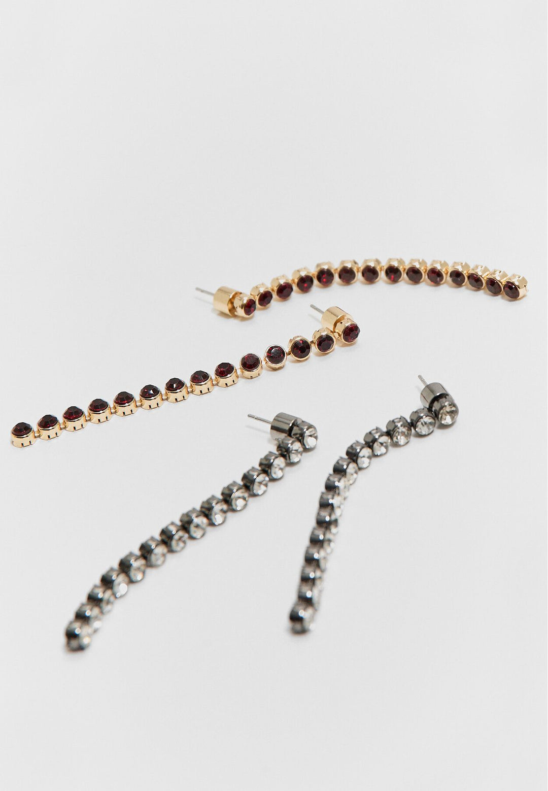 Moudda STRADIVARIUS - Lot de 2 Boucles d'Oreilles Longues Strass - Tunisie 2