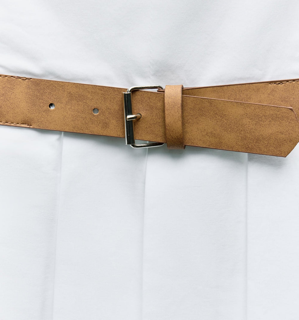 Moudda ZARA - Robe courte popeline élastique col licou chemise ceinture - Tunisie 2