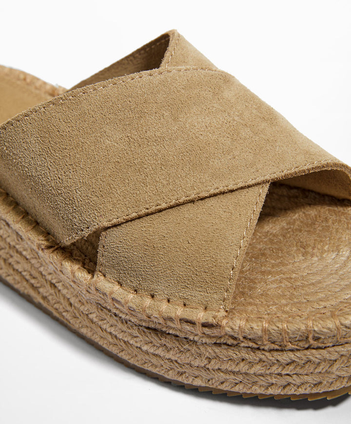 Moudda Oysho - Espadrilles à Talon en Jute et Daim Croisées - Tunisie 5