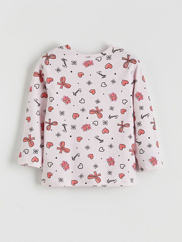 Moudda LC Waikiki - Pyjama manches longues en jersey mi-saison couleur Rose imprimé pour filles - Tunisie 3