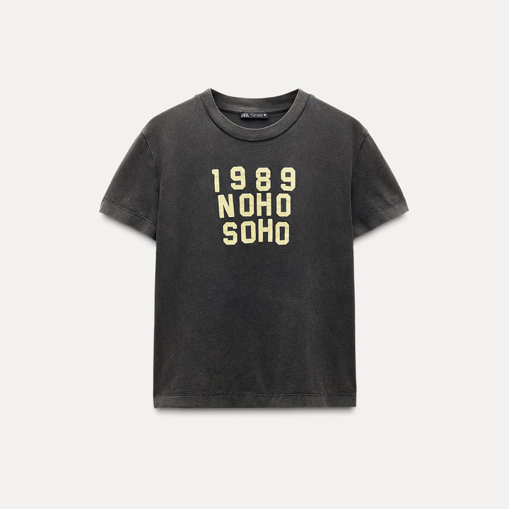 Moudda ZARA - T-shirt lavé imprimé texte - Tunisie 2