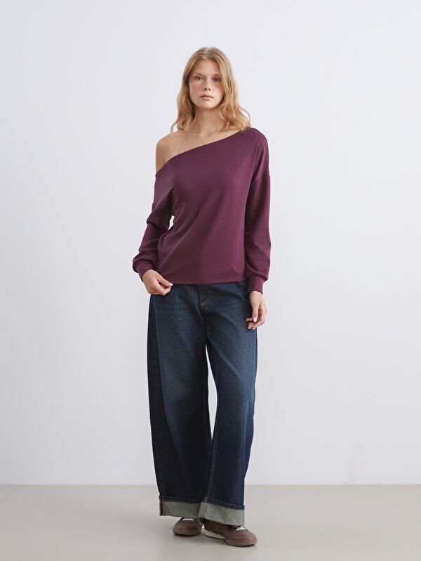 Moudda LC Waikiki - Sweatshirt en jersey Femme Prune - Tunisie 2