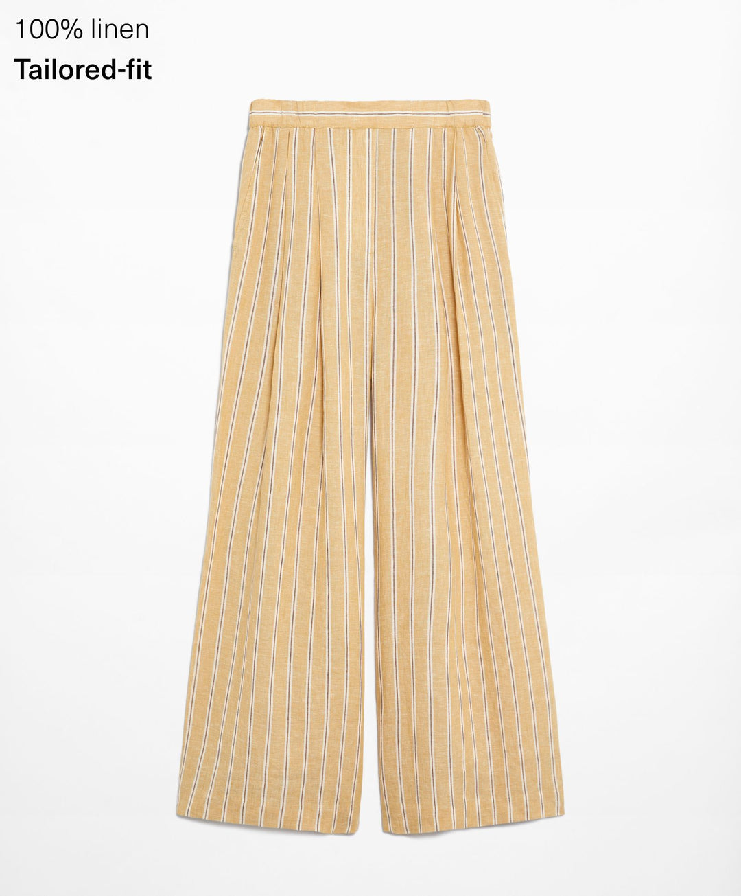 Moudda Oysho - Pantalon Tailleur Rayé 100% Lin Taille Haute - Tunisie 1