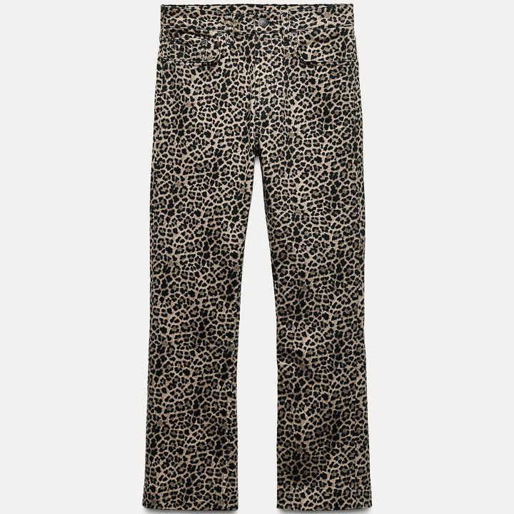 Moudda ZARA - Jean bootcut taille haute court imprimé animalier - Tunisie 2
