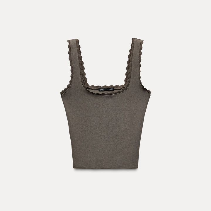 Moudda ZARA - Haut bretelles tricot ondulé extensible - Tunisie 1