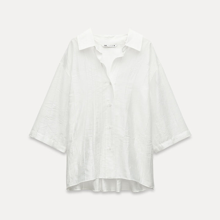 Moudda ZARA - Set chemise oversized jacquard manches courtes - Tunisie 2