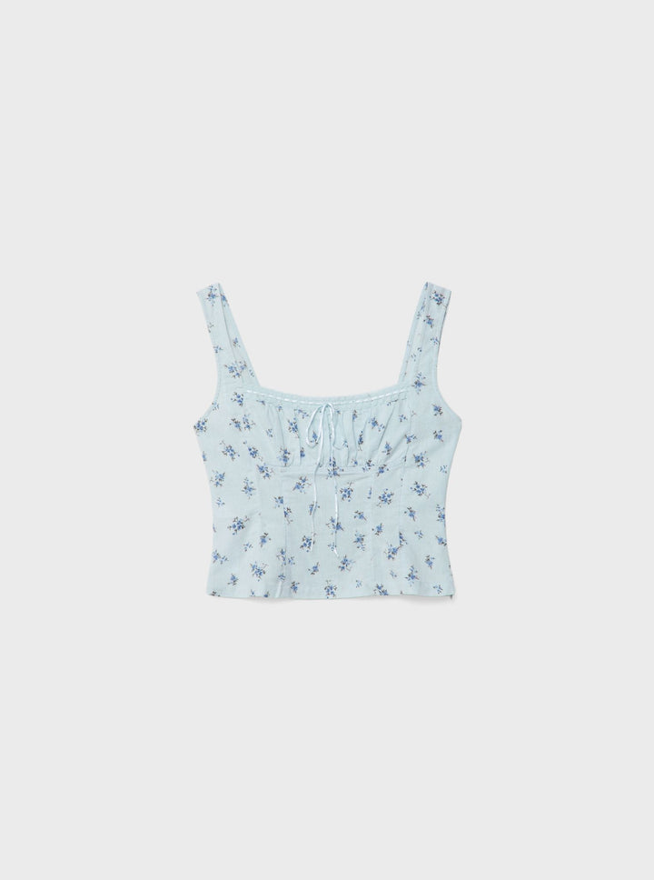 Moudda STRADIVARIUS - Top Rustique à Bretelles avec Dentelle Imprimé - Tunisie 1