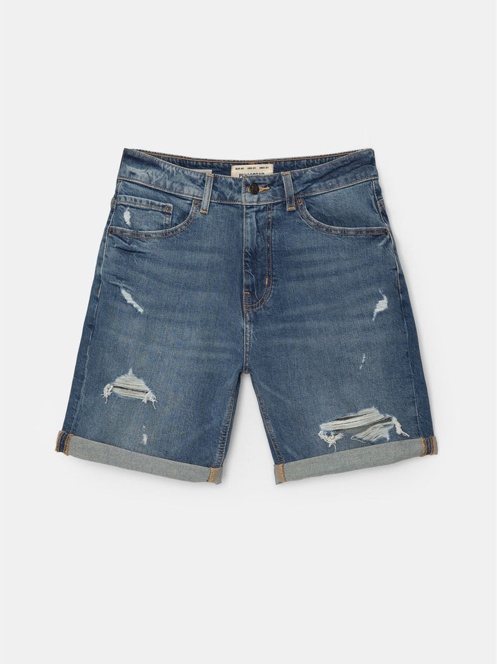 Moudda PULL & BEAR - Bermuda Denim Slim Déchiré - Tunisie 3