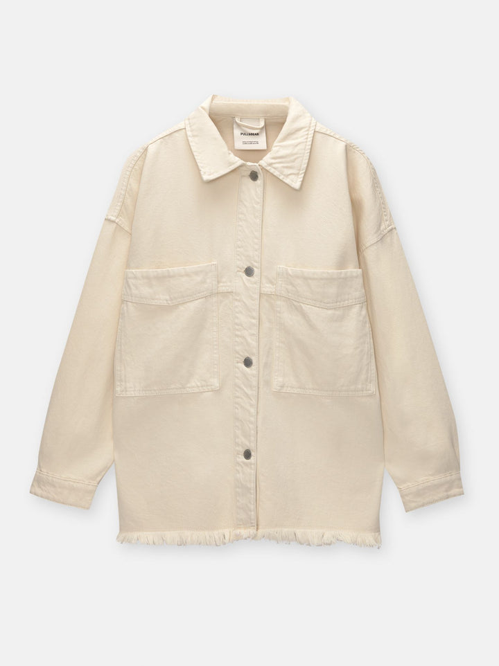 Moudda PULL & BEAR - Surchemise Coton Bas Désfilé Écru - Tunisie 2