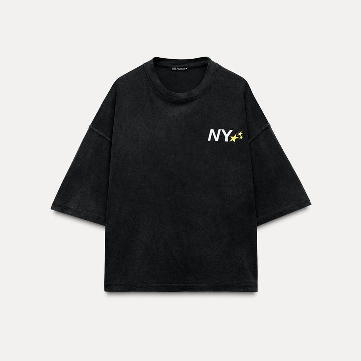 Moudda ZARA - T-shirt Délavé Texte NYC - Tunisie 1
