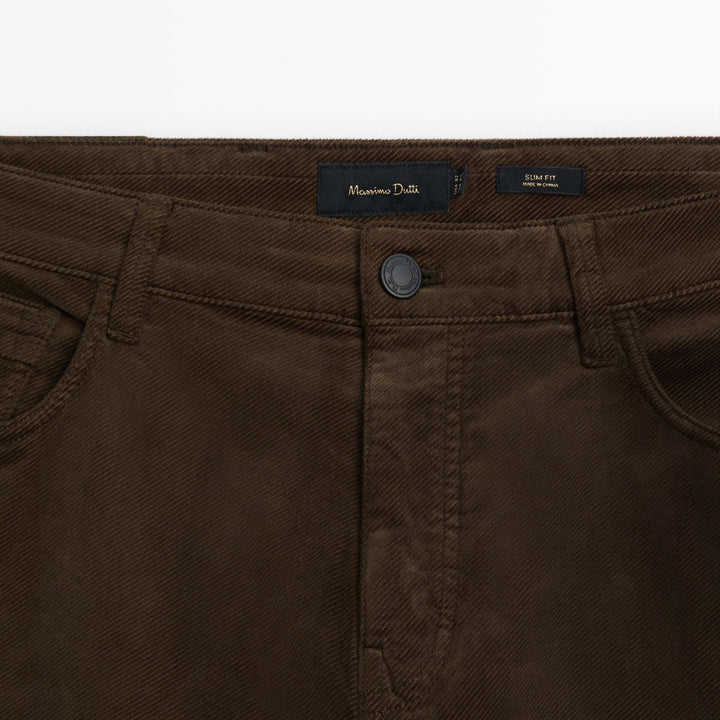 Moudda Massimo Dutti - Pantalon jean velours côtelé diagonal coupe slim - Tunisie 7