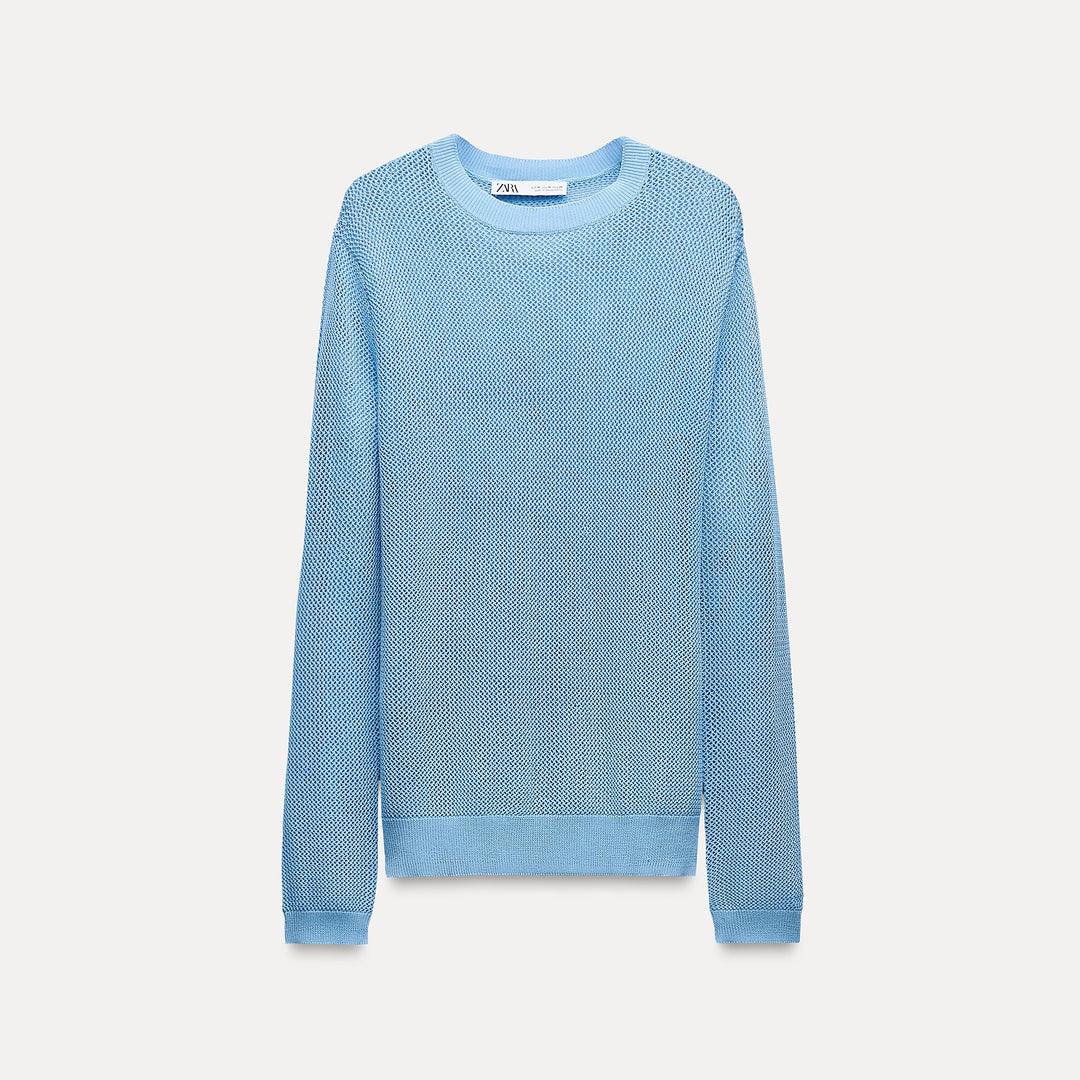 Moudda ZARA - Pull boxy rouge fermé, bleu - Tunisie 1