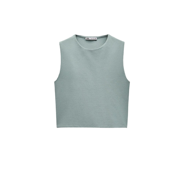 Moudda ZARA - T-shirt coton élasthanne, col rond, court, manches courtes - Tunisie 3