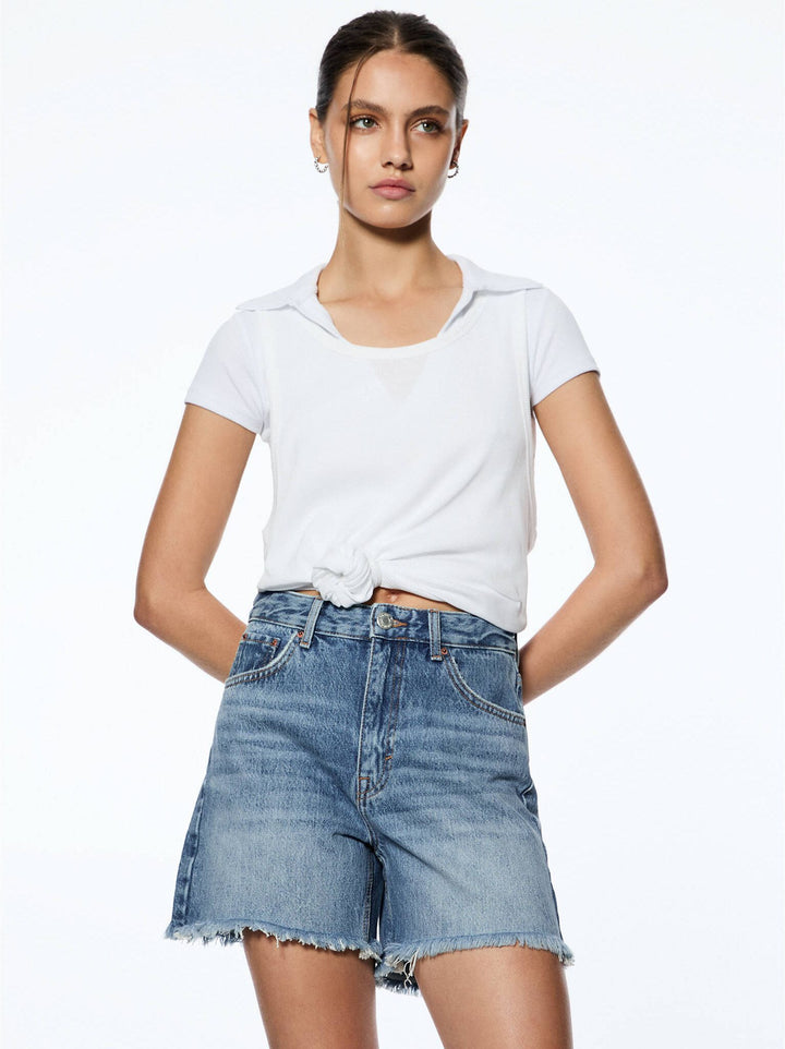 Moudda PULL & BEAR - Bermuda Denim Taille Haute Longue - Tunisie 4