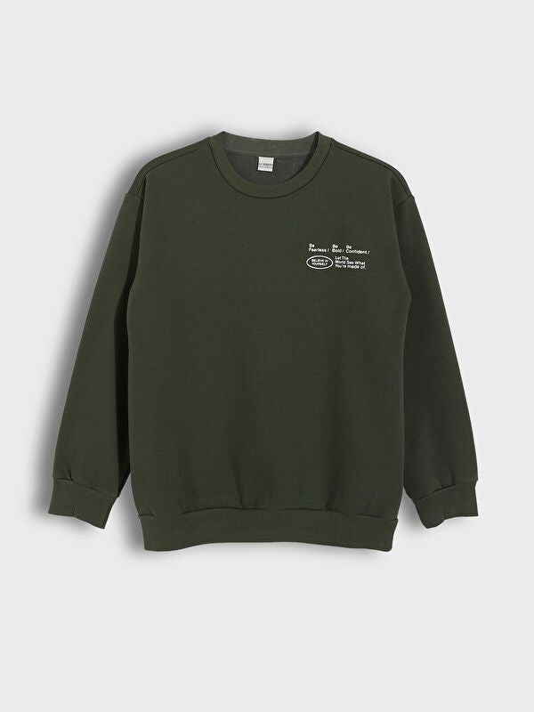Moudda LC Waikiki - Sweatshirt en jersey Garçon Vert foncé - Tunisie 1