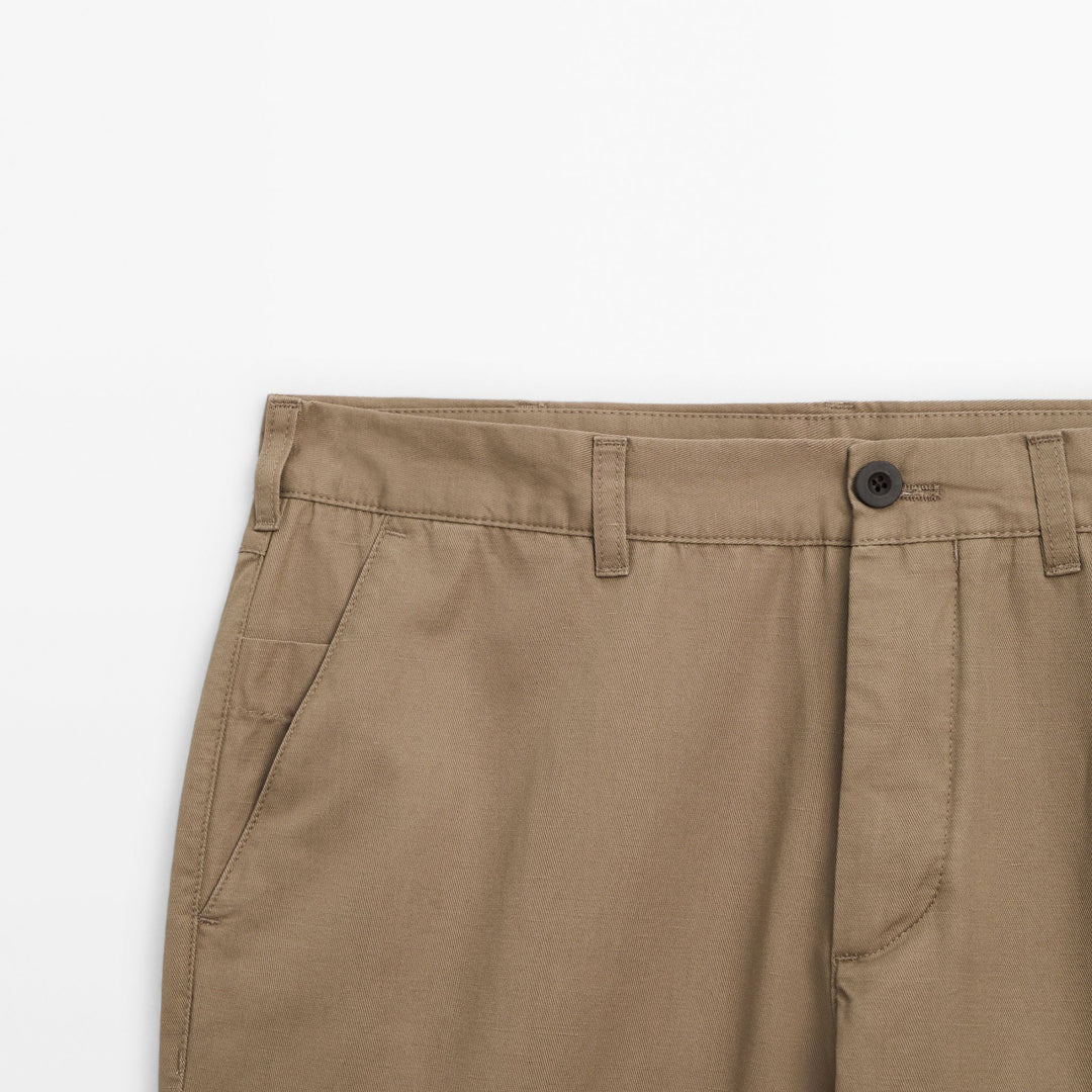 Moudda Massimo Dutti - Pantalon sergé coton/lin coupe fuselée - Tunisie 6