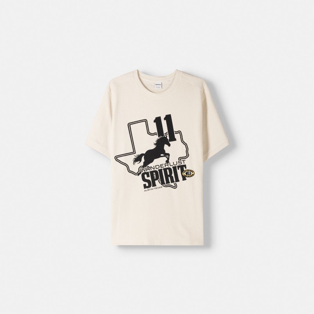 Moudda BERSHKA - T-shirt Gaufré City Riders - Tunisie 1