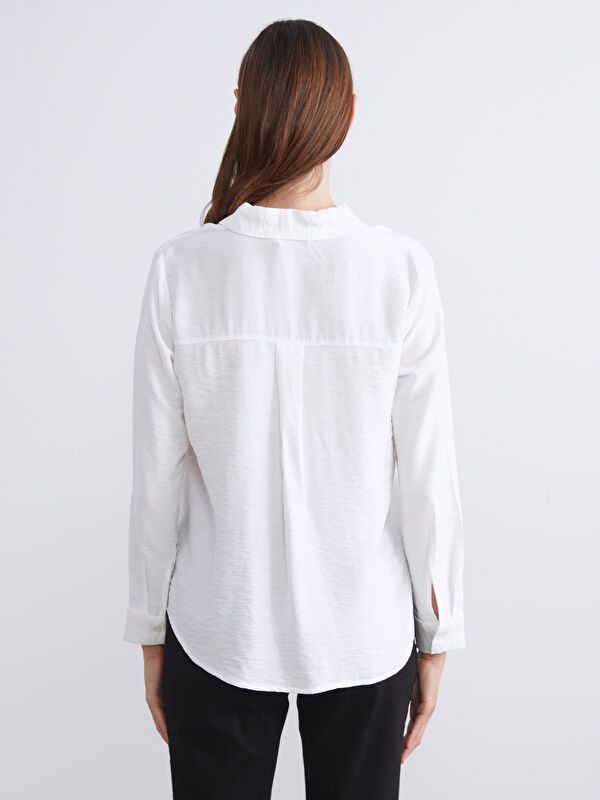 Moudda LC Waikiki - Chemise tissée manches longues Femme Ecru - Tunisie 4