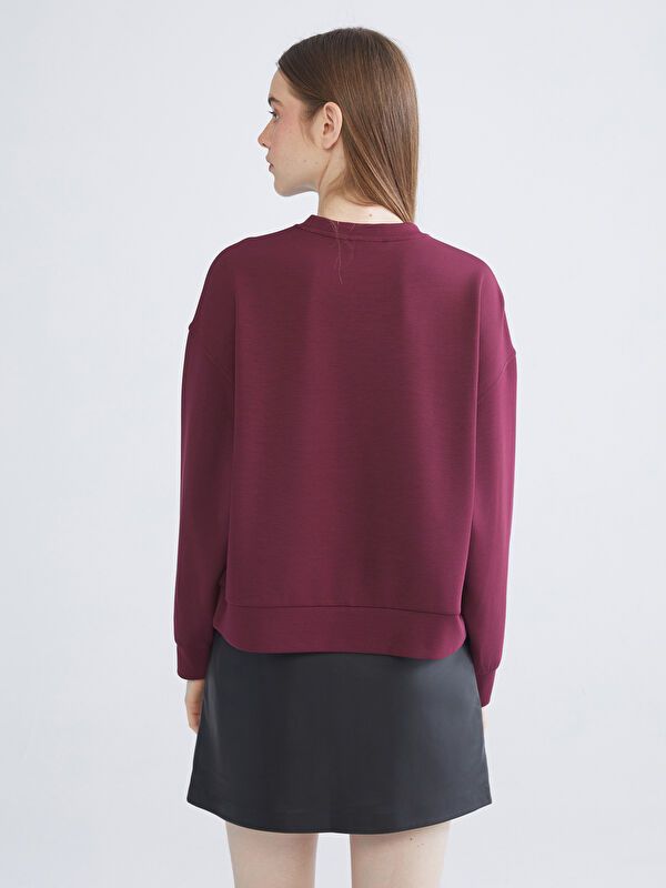Moudda LC Waikiki - Sweatshirt en jersey Femme Bordeaux - Tunisie 4