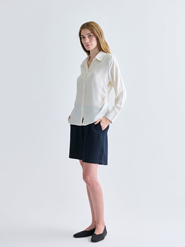 Moudda LC Waikiki - Chemise tissée manches longues Femme Crème - Tunisie 2
