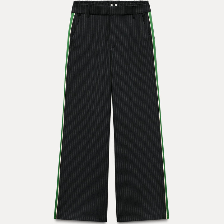 Moudda ZARA - Pantalon fluide rayé diplomate boxer bande latérale liseré - Tunisie 1