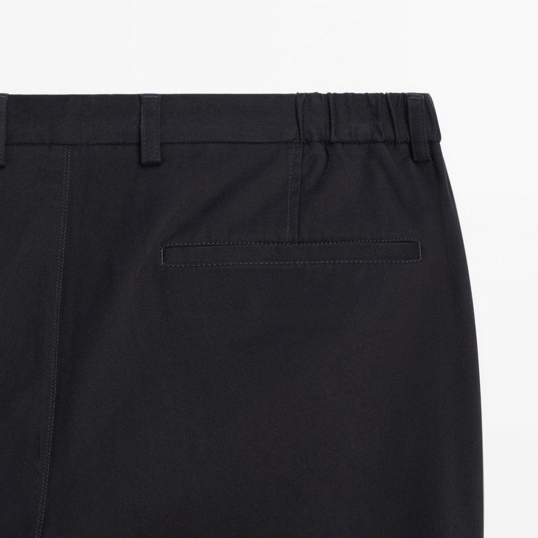 Moudda Massimo Dutti - Pantalon sergé brossé détail taille coupe fuselée - Tunisie 6