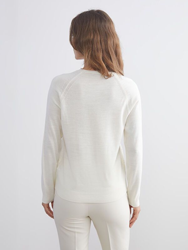 Moudda LC Waikiki - Pull tricot moyen Femme Ecru - Tunisie 4