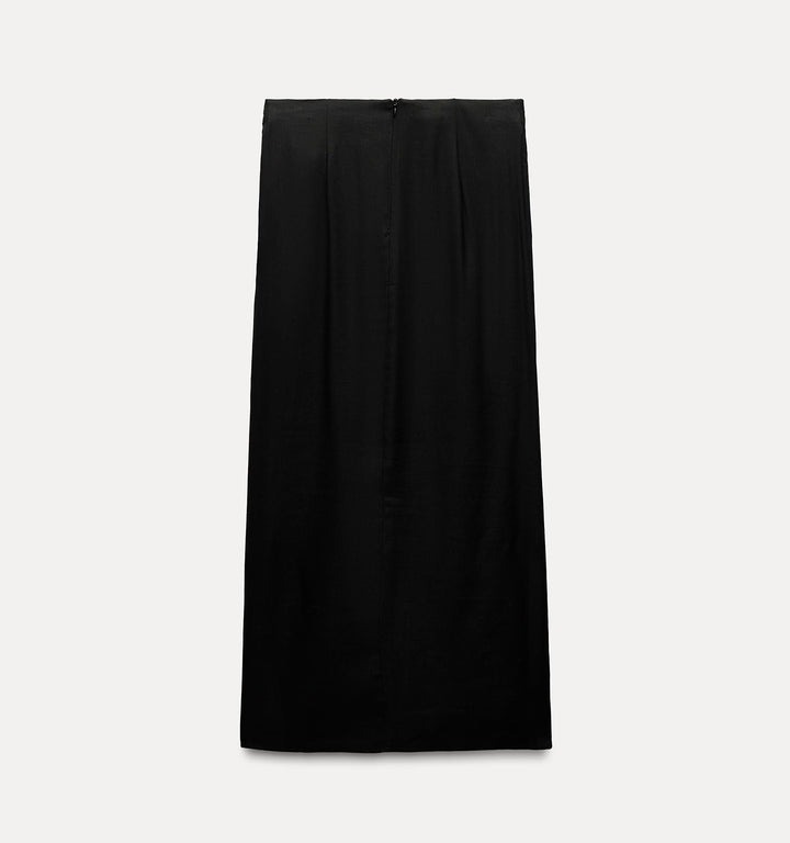 Moudda ZARA - Jupe mi-longue en lin premium, croisée, appliques décoratives - Tunisie 2