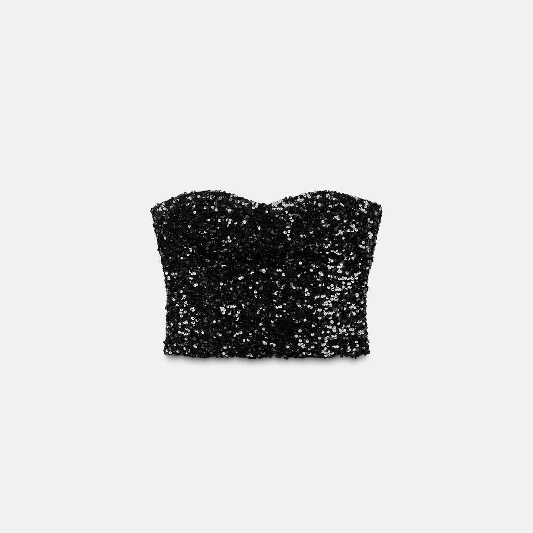 Moudda ZARA - Top bustier pailleté de fête - Tunisie 1