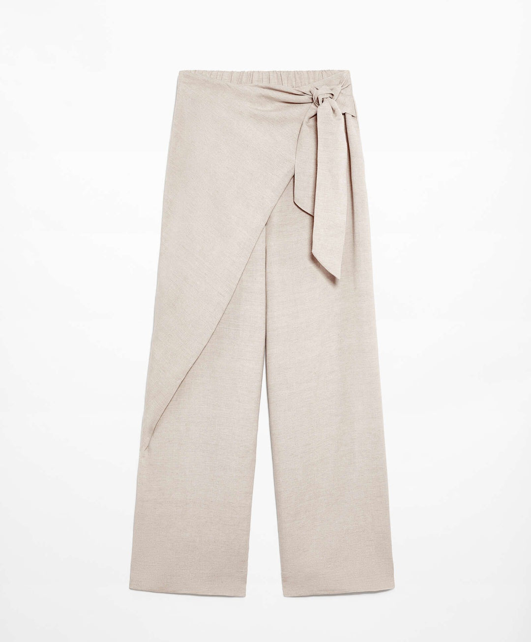 Moudda Oysho - Pantalon Croisé Lin Viscose Taille Haute - Tunisie 2