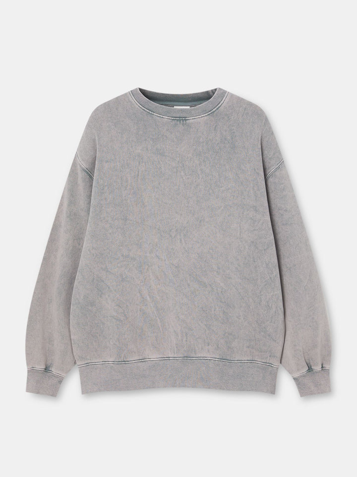 Moudda PULL & BEAR - Sweat Basique Col Rond Semi Oversize Fleece Gris - Tunisie 1
