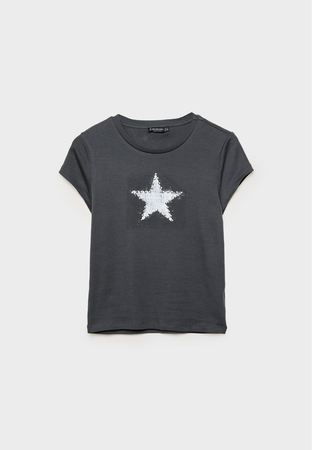 Moudda STRADIVARIUS - T-Shirt M/C Col Rond Imprimé avec Clous - Tunisie 2