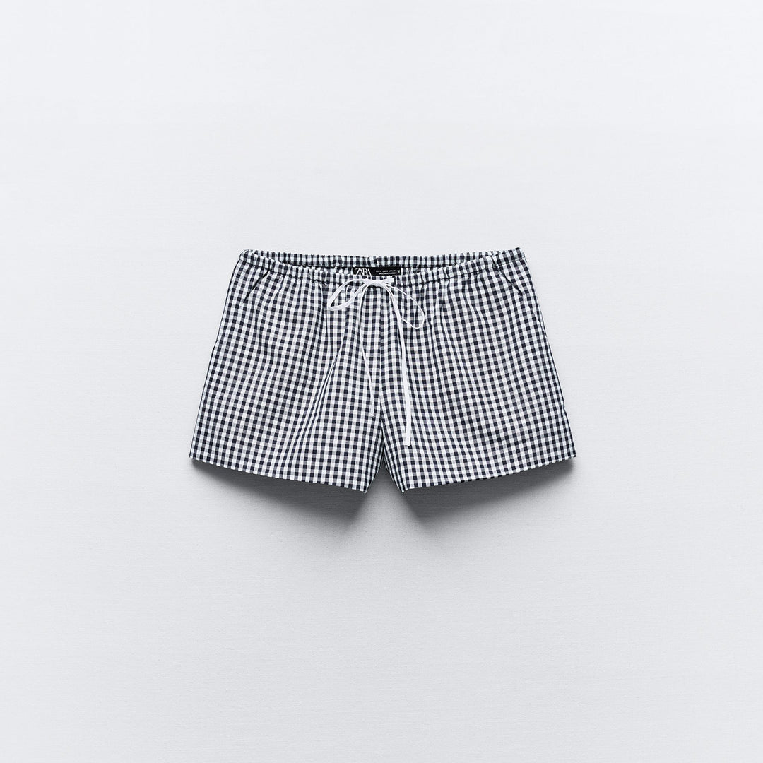 Moudda ZARA - Mini-short Vichy, nœud à la taille - Tunisie 2