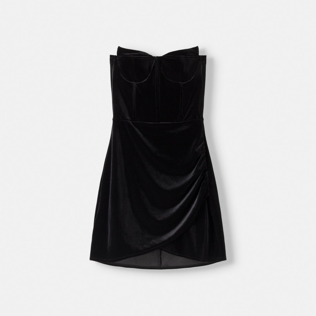 Moudda BERSHKA - Robe courte en velours motif noix de coco - Tunisie 2