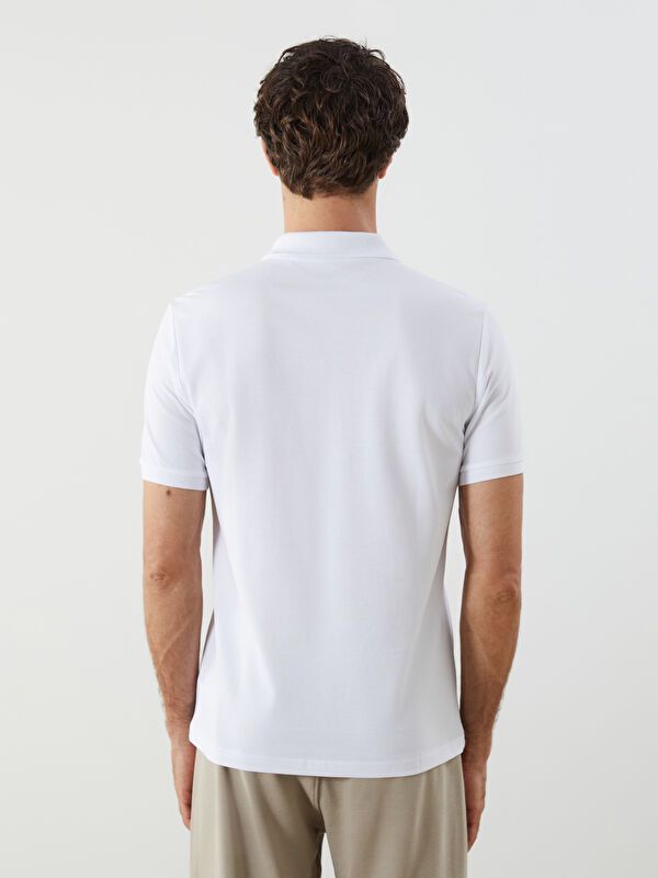 Moudda LC Waikiki - T-shirt col polo basique manches courtes en jersey couleur Blanc pour hommes - Tunisie 4