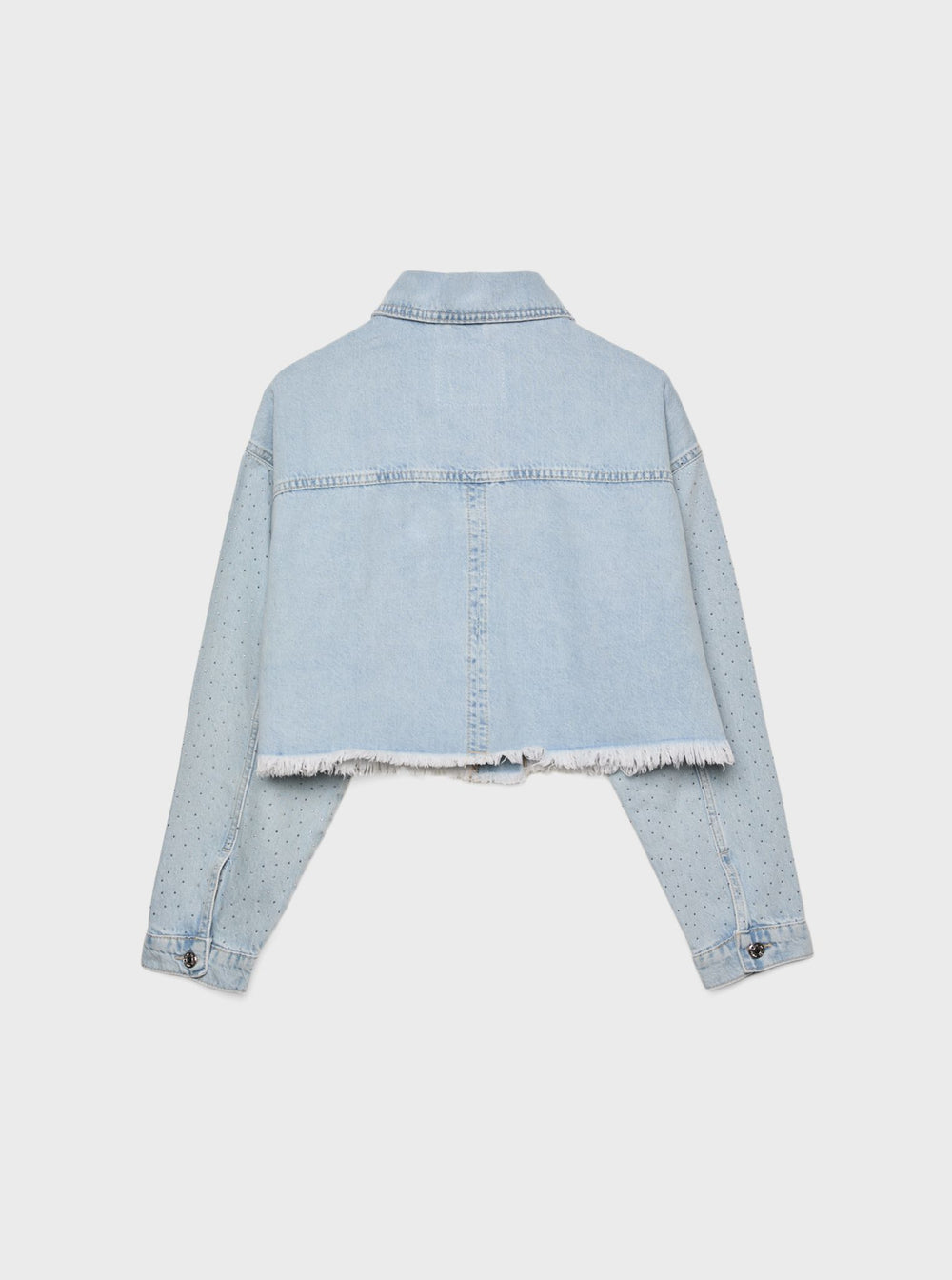 Moudda STRADIVARIUS - Veste en Denim Crop Bords Bruts et Brillants - Tunisie 2