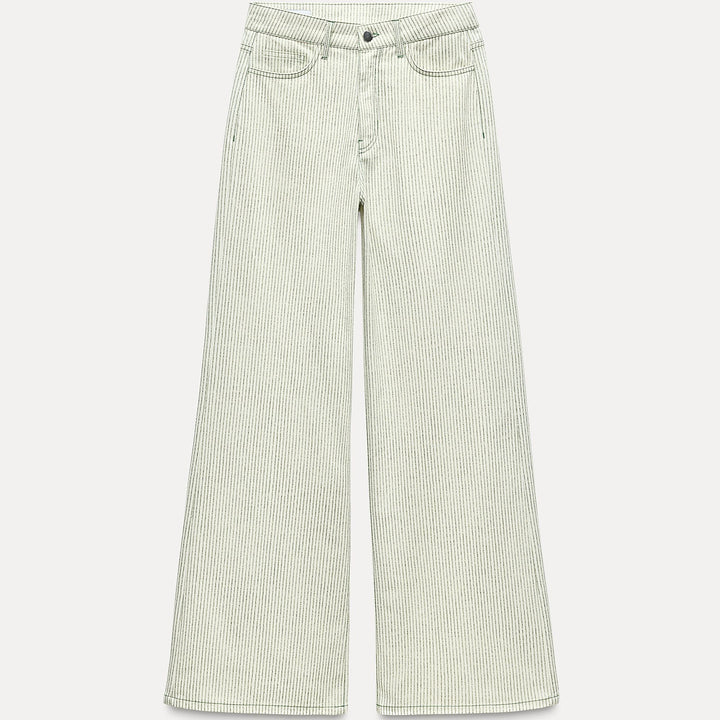 Moudda ZARA - Pantalon jambe large rayé imprimé coordonné - Tunisie 2