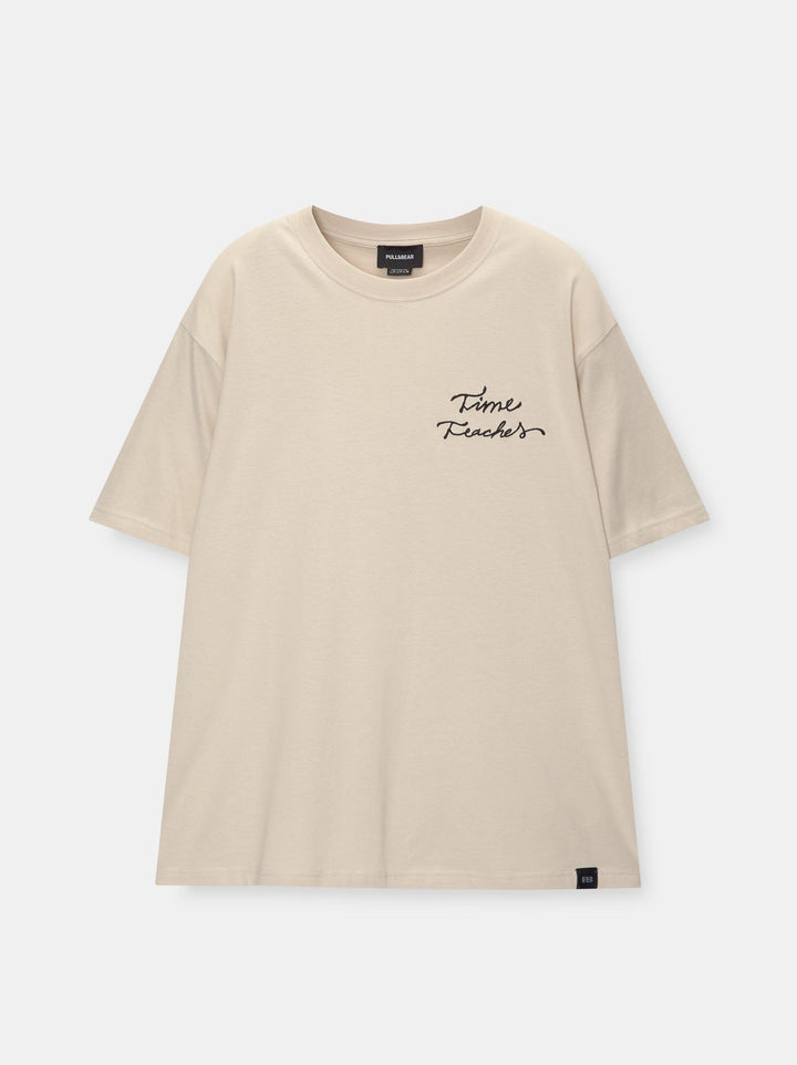 Moudda PULL & BEAR - T-Shirt Demi-Manches Brodé Poitrine - Tunisie 3