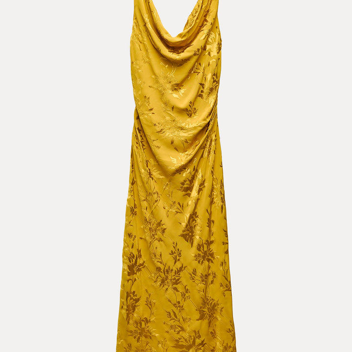 Moudda ZARA - Robe mi-longue jacquard manches courtes dos nu - Tunisie 5