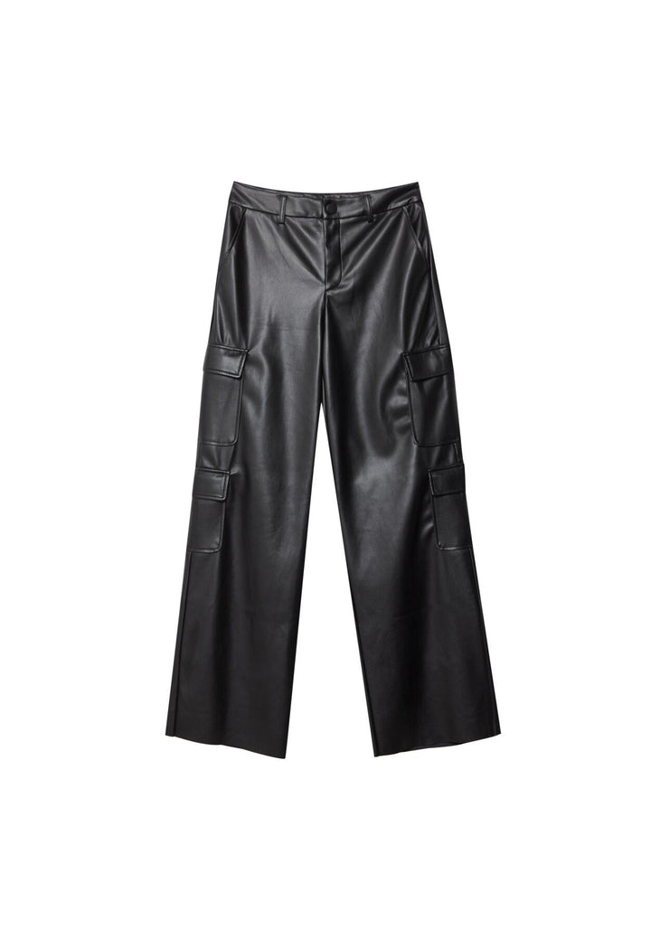 Moudda STRADIVARIUS - Pantalon Cargo en Simili Cuir Multi-Poches - Tunisie 1