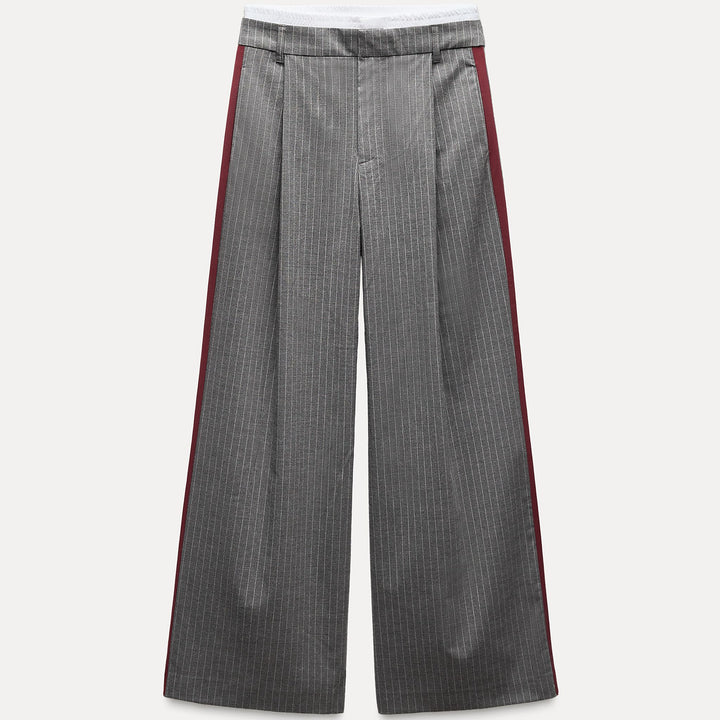 Moudda ZARA - Pantalon fluide rayure diplomatique, ceinture boxer, bande latérale - Tunisie 2