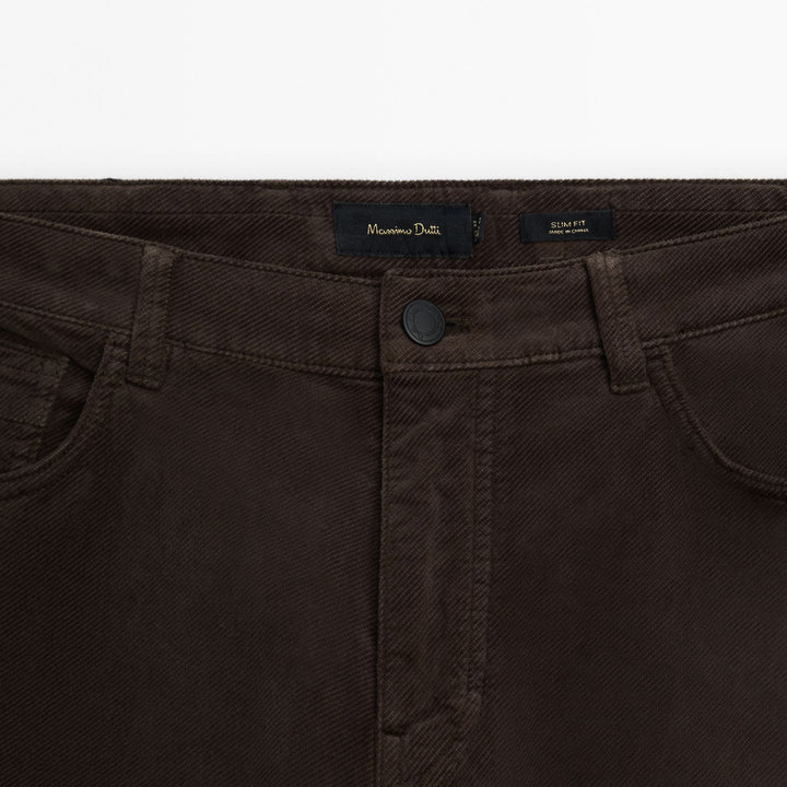 Moudda Massimo Dutti - Pantalon jean velours côtelé diagonal coupe slim - Tunisie 7