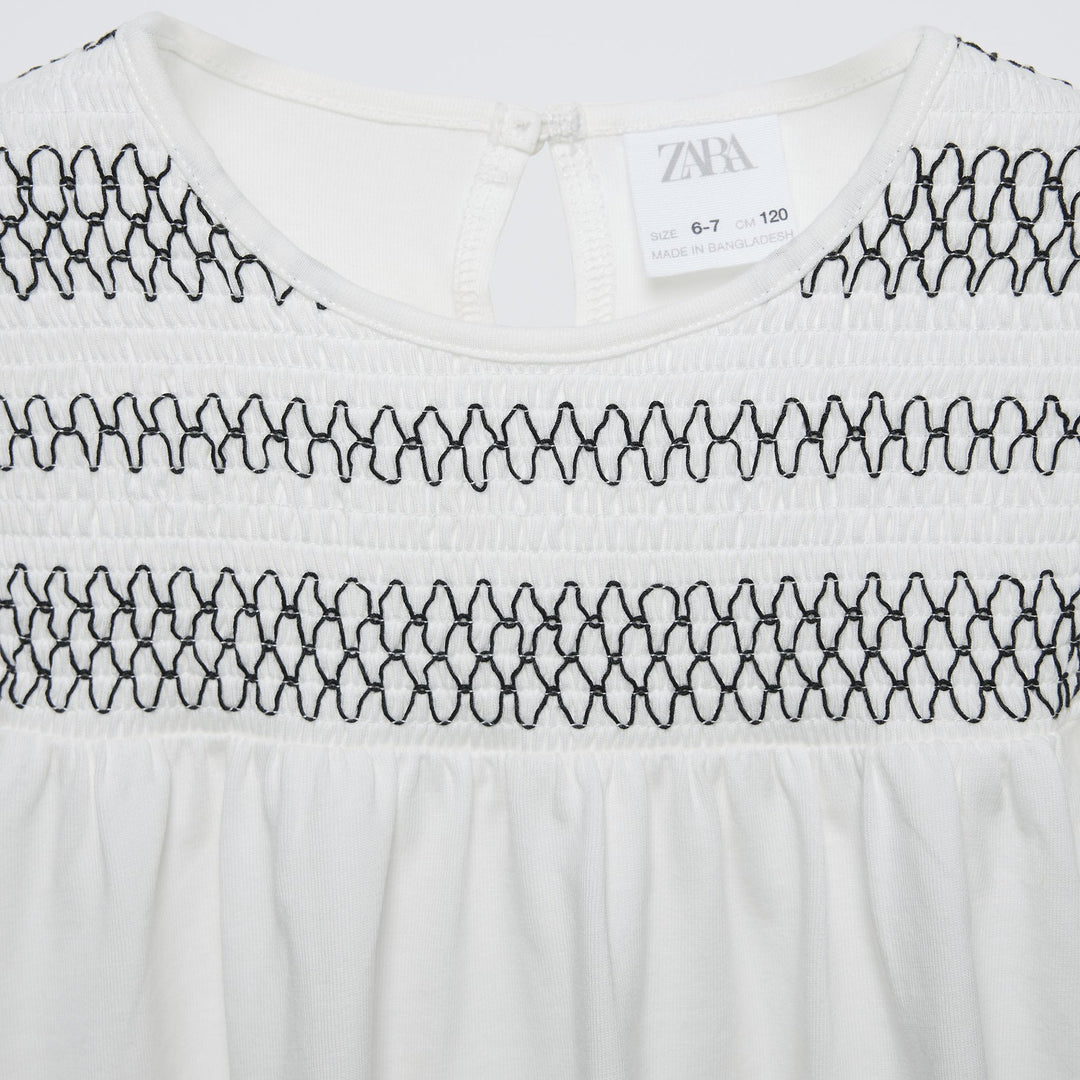 Moudda ZARA - T-shirt romantique élastique, contrastes - Tunisie 3