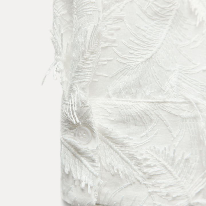 Moudda ZARA - Chemise fleur brodée tons franges manches longues - Tunisie 4