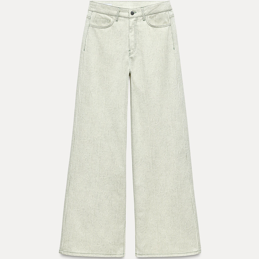 Moudda ZARA - Pantalon jambe large rayé imprimé coordonné - Tunisie 1