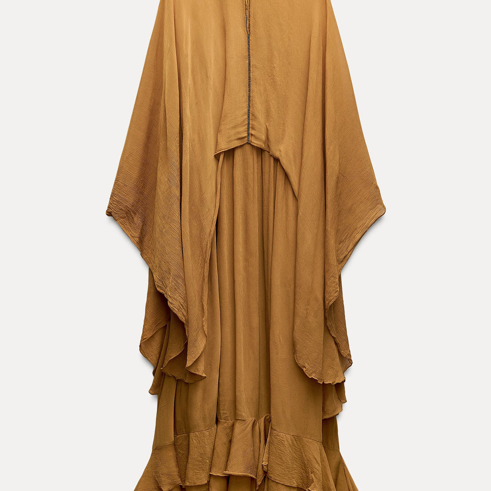 Moudda ZARA - Robe cape volants moutarde - Tunisie 2