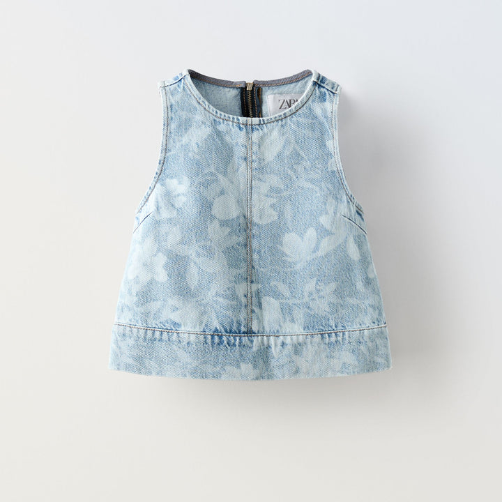 Moudda ZARA - Haut denim imprimé fleurs - Tunisie 1