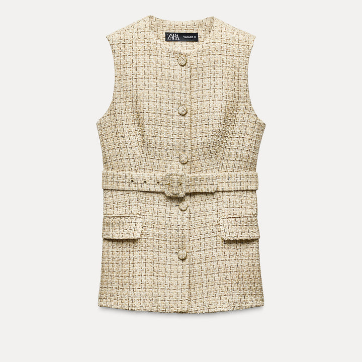 Moudda ZARA - Gilet tissu ceinture doublée - Tunisie 2
