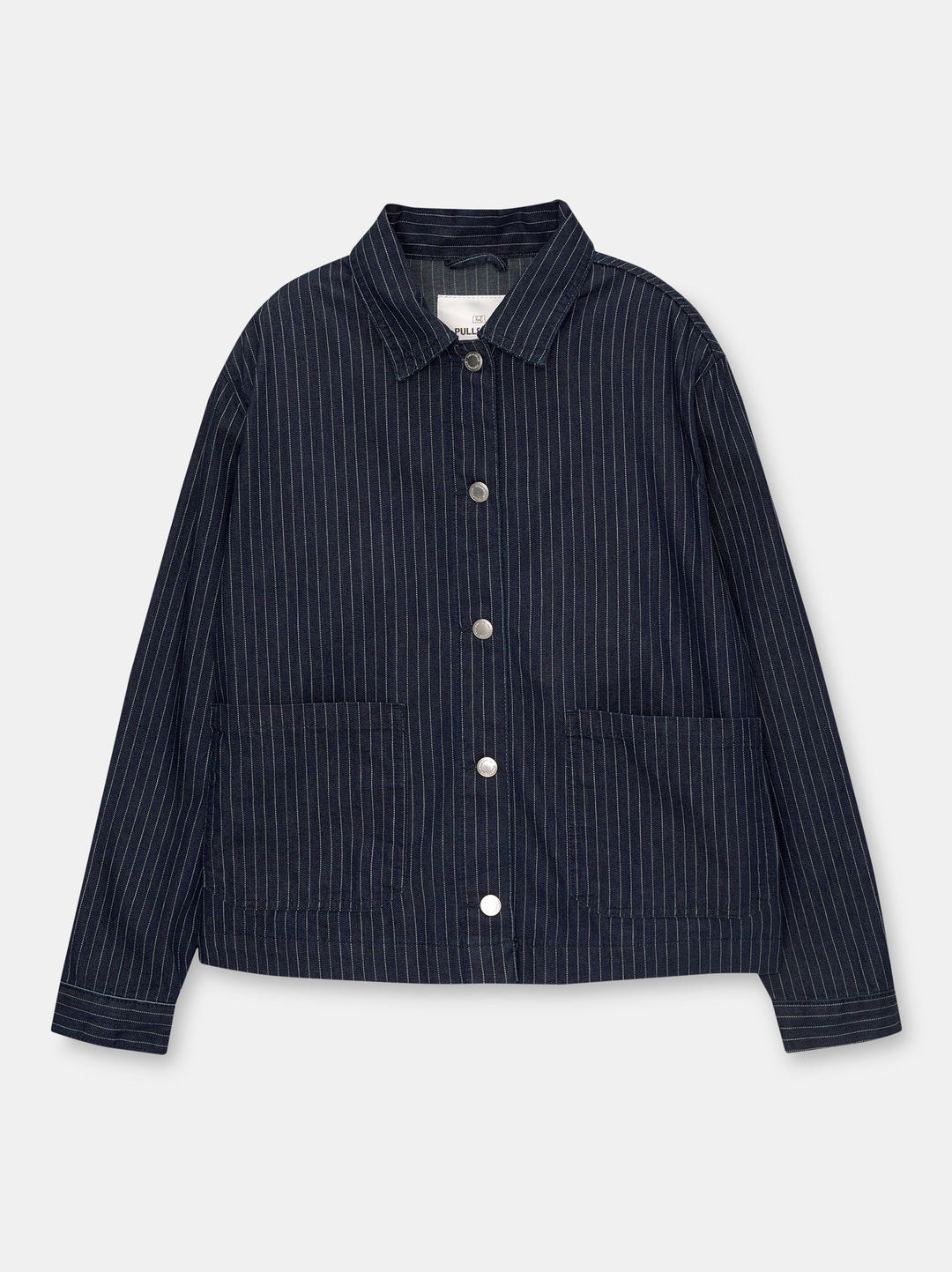 Moudda PULL & BEAR - Veste Denim Worker Courte Basique Capsule Rayures - Tunisie 1