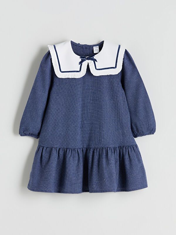 Moudda LC Waikiki - Robe tissée manches longues Fille Imprimé marine - Tunisie 1